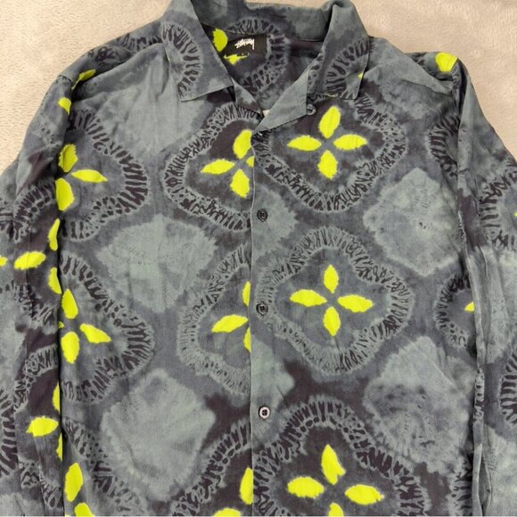 Stussy Men's Size Large Sonoma Camp Collar Printed Crepe Shirt 100% Rayon - Picture 14 of 15
